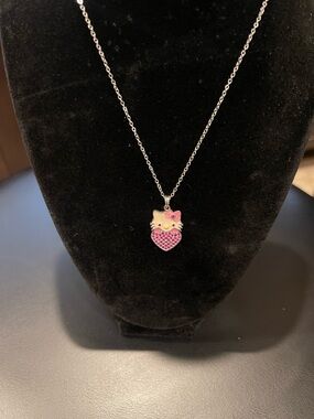 Hello Kitty Pink Heart Pendant Necklace - Women Jewelry